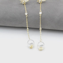 Jewdii 925 Sterling Silver Gold-plated Pearl Earrings