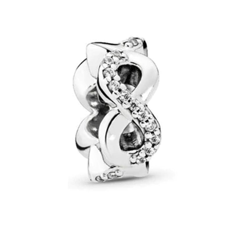 Jewdii 925 Sterling Silver Infinity Charm for Bracelet and Necklace
