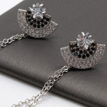 Jewdii 925 Sterling Silver Chain Earrings with pearl