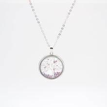 Jewdii 925 Sterling Silver Necklace CZ Box Glass Face with Life of Tree