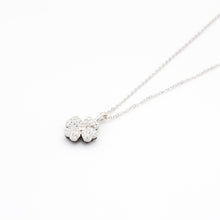 Jewdii 925 sterling silver Clover necklace with crystal