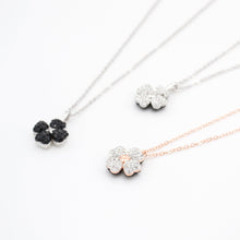 Jewdii 925 sterling silver Clover necklace with crystal