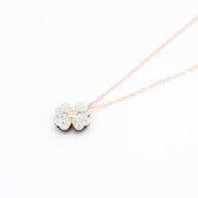 Jewdii 925 sterling silver Clover necklace with crystal