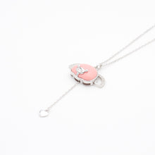 Jewdii 925 Sterling Silver Pink Piggy Enamel Necklace
