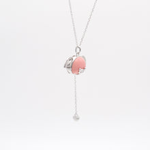 Jewdii 925 Sterling Silver Pink Piggy Enamel Necklace