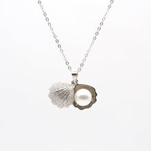 Jewdii 925 Sliver Pendant Shell & Pearl Necklace