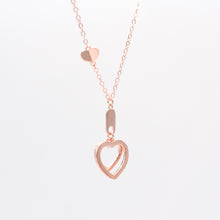 Jewdii 925 Sterling Silver Rose Gold Plated Heart Necklace