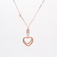 Jewdii 925 Sterling Silver Rose Gold Plated Heart Necklace